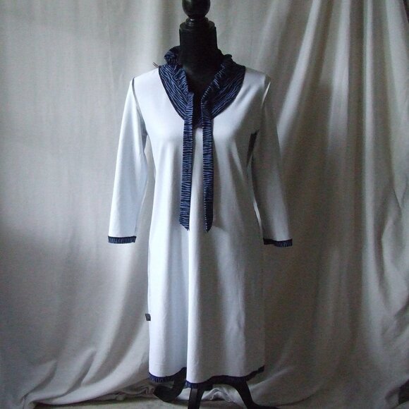 J McLaughlin dress Jaclyn black blue bow tie detail fairy feminine ruffle new - Picture 6 of 16